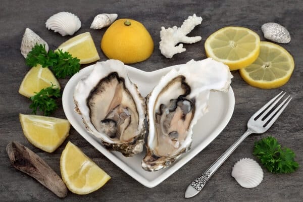 Prato elegante com ingredientes afrodisíacos